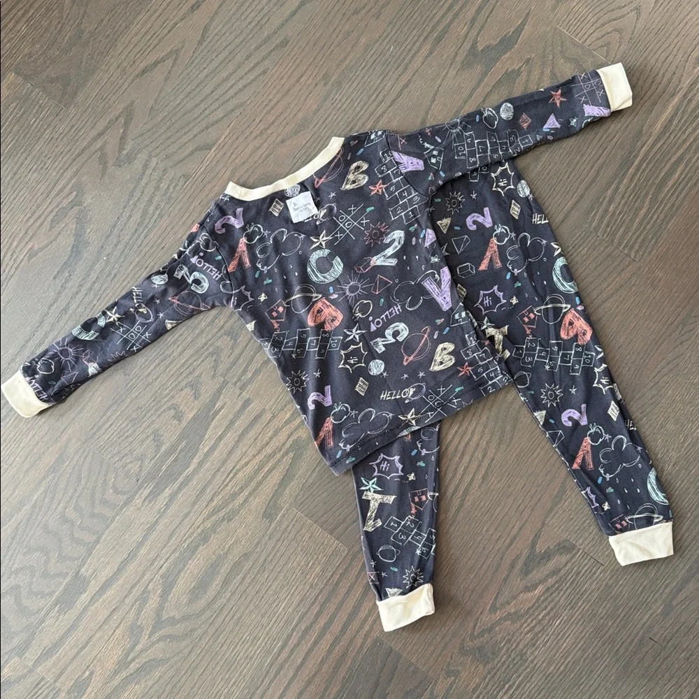 Burt’s Bees Baby Sidewalk Chalk Organic Cotton Pajama Set 3T EUC